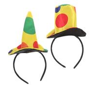 Mipcase 2 pezzi Fascia Cappello Clown per Carnevale Halloween e Feste Accessori Costume Giullare Divertente in Morbido per Performance e Party