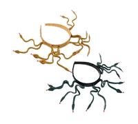 Mipcase 2 Pezzi Fascia per Capelli Medusa Serpente Copricapo Greco Flessibile Accessorio Costume Dea Egiziana Design Unico Dorato e Verde Scuro per Feste e Cosplay