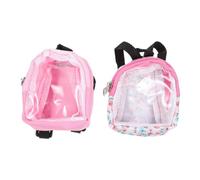 Mipcase 2 Pezzi Mini Zaino Scolastico in PVC Trasparente per Decorazioni Mini Casa Accessori Fai da Te e Fotografia Fantasia Floreale