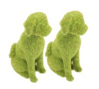 Mipcase 2 Pezzi Ornamenti di cuccioli simulati sospeso decorazione gnomi cani falso ornamento animale mestiere animale floccato statuine da prato floccate floccaggio Green