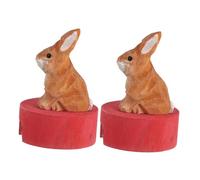 Mipcase 2 Pezzi Temperamatite Manuale in Legno Singolo Design Coniglio Realistico Temperino Portatile per Scuola Ufficio e Studio Artistico Stile Cartone Animato