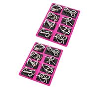 Mipcase 2 set Puzzle Rompicapo in Filo d Acciaio Inossidabile per Ragazzi e Ragazze Gioco Intellettivo Disentanglement di Giochi Rompicapo per Sviluppo Concentrazione e Creatività