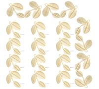 Mipcase 20 Pezzi Perni per Orecchini a Bottone Ciondoli a Foglia in Metallo, Accessori la Creazione di Gioielli Fai da Te, Materiali Lucidi per Orecchini Artigianali da Regalare