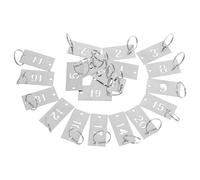 Mipcase 20 pezzi Targhette Numerate in Acciaio Inox con Numeri Forati Portachiavi Rettangolari Resistenti per Organizzazione Spogliatoi Etichette Metalliche per Scuole e Ospedali