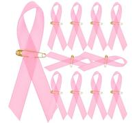 Mipcase 200 Nastri Rosa per la Consapevolezza del Cancro al Seno con Spilla Dorata Accessori Decorativi per Sensibilizzazione Set da 200 Pezzi per Donne e Ragazze Utilizzo Quotidiano