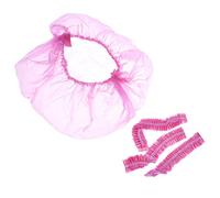 Mipcase 200 pezzi Cuffie Doccia Trasparenti Design Elasticizzato per Salone Hotel e Domestico Colore Rosa