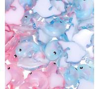 Mipcase 200 Pezzi Mini Delfini in Resina Rosa e Blu Piccole Statuette Marine per Micro Paesaggi Decorazioni per Case delle Bambole e Fatati Ornamenti Realistici di Animali Marini in