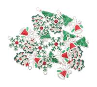 Mipcase 24pezzi Ciondoli Natalizi Pz Ciondoli per Creazione Gioielli Natalizi Componenti Gioielli Fiocco Albero Natale per Artigianato
