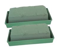 Mipcase 2pezzi Blocchi per Composizione Floreale con Ciotola Quadrata per Fiori Freschi Porta Fiori da Cimitero con Base in Argilla per Decorazioni Lapidi e Crisantemi Artificiali