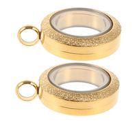 Mipcase 2pezzi Ciondolo Cornice Per Foto Acciaio Inossidabile Finestra in Vetro Rotondo Per e Oggetti Sacri