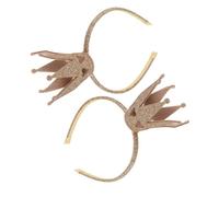 Mipcase 2pezzi Fascia Per Capelli Corona Per Compleanno Cerchietto Scintillante Da Principessa Copricapo Reale Per Feste Di Halloween e Vacanze Tessuto Resistente Decorazione Luminosa