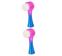 Mipcase 2pezzi Spazzola Per Pulizia Viso Silicone Doppia Faccia Design Ergonomico Con Manico Colorazione Gradiente Perfetta Per Pulizia Profonda e Rinfrescante Della