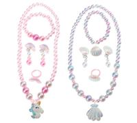 Mipcase 2sets Collana Set Bracciale e Orecchini Anello Per Ragazze Per Ragazzo e Bambine