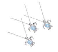 Mipcase 3 pezzi Collana con Ciondolo a Forma di Testuggine Fosforescente Gioielli con Perle Brillanti Pendente in Lega Resistente Accessorio Moda Donna e Ragazze Colori Misti per Feste e