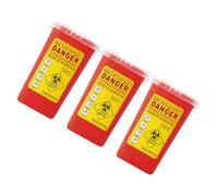 Mipcase 3 pezzi Contenitore per Smaltimento Taglienti Portatile con Ribalta Sicuro e Leggero per Viaggi e Uso Quotidiano