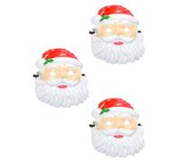Mipcase 3 Pezzi Maschera Natalizia Babbo Natale Realistica | Aspetto Veloce da Santa, Comoda da Indossare, per Foto e Feste di Natale