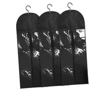 Mipcase 3 Set Custodie Parrucche Non Tessuto Ganci Sacchetti Protettivi Neri per Extension Organizer da Viaggio Facile da Trasportare Pratica Cerniera