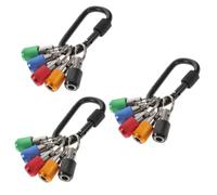 Mipcase 3 Set Portabit con Portachiavi Colorato Supporto Estensione per Inserti Avvitatore Porta Punte con Finitura Liscia Antiscivolo Pratico da Trasportare su Cintura e Catene