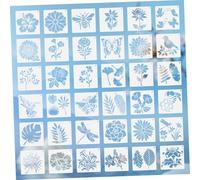 Mipcase 36pezzi Stencil per Pittura di Fiori Piante e Uccelli Modelli di Disegno per Artigianato Decorazioni Murali in Legno Stencil Riutilizzabili per Biglietti e Carta