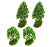 Mipcase 4 Mini Alberi in Plastica per Diorama Modello di Alberi in Miniatura per Paesaggi e Modellismo Ferroviario Dettagli Realistici e Materiale Resistente per Scenari Architettonici