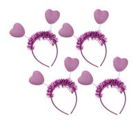 Mipcase 4 Pezzi Cerchietti per Chioma a Forma di Cuore Glitter Rossi Fascia Decorativa per Feste Romantiche Accessori Chioma per Party e Travestimenti Romantici