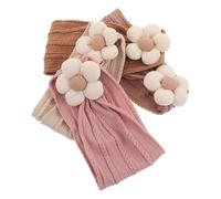 Mipcase 4 Pezzi Fasce Turbante con Fiore per Bambina Elastiche e Morbide Accessori Capelli Traspiranti e Regolabili per Ragazzo Ragazza Infanti e Bambine Copricapo Adatto Eventi e Uso
