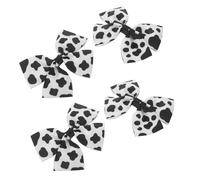 Mipcase 4 Pezzi Fermagli per Capelli con Fiocco Stampa Mucca Nera e Bianca Clip Alligatore Morbide e Comode Accessori per Capelli per Bambine e Neonate