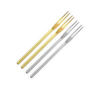 Mipcase 4 pezzi Forchette Dessert in Acciaio Inossidabile Forchettine Frutta Creative Opache Oro e Argento Posate Party per Casa Bar e Matrimoni