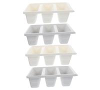 Mipcase 4 pezzi Mensole Scarpiera Multifunzionali in PP Organizer Scarpe Impilabile e Compatte Vaschette Resistenti per Casa Camera e Negozio Design Semplice e Stabile Bianco e Grigio