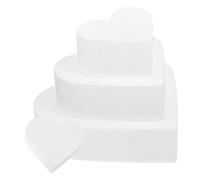 Mipcase 4 Pezzi Modelli Torta in Schiuma Forma di Cuore Decorazioni Party e Pratica Base Polistirolo per Cake Design Dimensioni Altezza