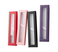 Mipcase 4 pezzi Scatola per Penne Carta con Finestra Trasparente da Rosa per Organizzazione Regali e Souvenir Resistente e Facile da Usare