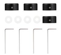 Mipcase 4 set Tappi Interruttore per Chitarra in Alluminio Resistente con Protezione Interna in Gomma Copri Pulsante Effetto per Pedaliera Finitura Anodizzata Nera