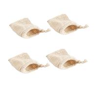 Mipcase 4pezzi Piccola Borsa Rete Borsa Rete per Sapone Portasapone per Sapone per Pulizia del Viso di Retine Pratiche per Sacchetti in Lino e Cotone Sacchetti per Appendere