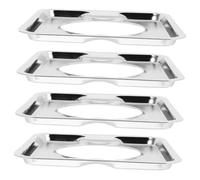 Mipcase 4pezzi Vassoio Quadrato in Per Gas Leccarda Ricambio Resistente Per Piano Cottura Gas Protezione Antigoccia Facile Da Pulire