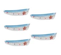Mipcase 5 Pezzi Barca a Vela da Tavolo in Legno Arredamento Vintage Home Decor a Tema Decorazioni oceaniche per la Classe sculture Moderne statuina di Barca a Vela in Legno di Legno Blue