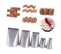 Mipcase 5 pezzi Beccucci per Decorare Torte Acciaio Inossidabile Ugelli Intrecciati per Pasta e Crema Strumenti per Dolci Cupcake e Biscotti per Professionale e Casa