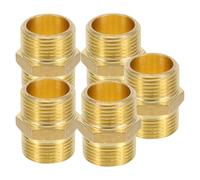 Mipcase 5 Pezzi Raccordi Diritti in Ottone per Tubo da Adattatori Filettati Maschio Maschio per Collegamento Tubazioni in Rame Connettori per Tubo Acqua Giardino e Impianti Domestici