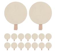 Mipcase 50 Pezzi Clip di Legno Rotondi Mini Presa Sicura e Superficie Bianca per Scrivere, per DIY Craft e Decorazioni Rustiche in Legno Naturale Beige