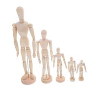 Mipcase 5pezzi Legno Manichino Mobile Modello Umano per Disegno Bambola Artistica Regolabile Modello di Figura in Legno per Studio Anatomia e Schizzi
