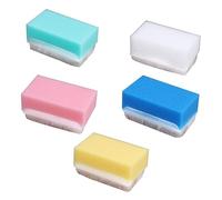 Mipcase 5pezzi Spugne Massaggio Tattile Per Ragazza Spazzole Per Lavaggio Manuale Risposta Tattile e Giallo Bianco Rosa