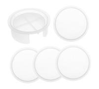 Mipcase 5pezzi Stampi in Resina Rotondi Per Sottobicchieri Kit Stampi in Silicone Per Vassoi Fai Da Te Flessibili e Riutilizzabili Per Lavori Artigianali