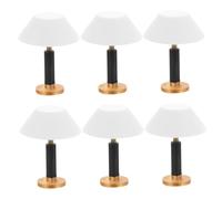 Mipcase 6 Miniature Tiny Bedside Lamp Plastic Dollhouse Table Lamp Model For Micro Landscape Furniture Accessories Compact Portable Design For Dollhouse Decoration