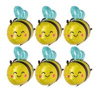 Mipcase 6 Palloncini a Forma di Ape in Film di Alluminio Giallo, Facili da Gonfiare e Confezione Comoda, Decorazioni Adorabili per Feste di Compleanno a Tema Primavera