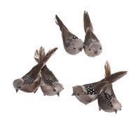 Mipcase 6 Pezzi Artificial Bird Figurines with Clips Realistic Foam Sparrow Ornaments for Christmas Tree Garden And DIY Decorations Lightweight And Versatile