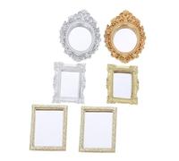 Mipcase 6 Pezzi Mini Circular Mirror For Dollhouse Vintage Style Tiny Wall Mirrors Lightweight And Miniature Furniture Accessories For Bedroom Bathroom Decor