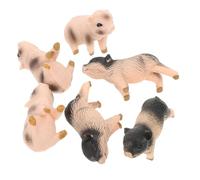Mipcase 6 Pezzi Miniature Pig Figurines in Resin Realistic Fairy Garden Animal Toys For Micro Landscape Decor And Cake Topper Safe Creative Play Collection