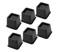 Mipcase 6 Pezzi Rialzi Per Mobili Rondella Piede Protettore Non Slip Paraurti Anti Metter Il Fondo a Protezione Del Pavimento Sotto La Sedia Legno Duro Piazza Plastica Black