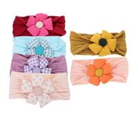 Mipcase 6pezzi Fasce per Capelli Elastiche per Ragazzo Ragazza Ragazza Decorazioni Floreali per Bambine Piccole Cotone Sicuro e Resistente Accessori per Capelli per Bambine Piccole Fiori