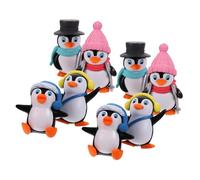 Mipcase 8 pezzi Pinguino Sciatore Portachiavi Decorazione Bonsai Micro Paesaggio Gioco Fai da Te Ornamento Cartoon Resistente e Sicuro
