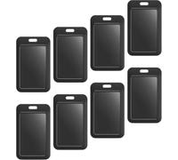 Mipcase 8 Pezzi Porta Tessere Rigido Nero in Abs, Protezione Sicura | Custodie Riutilizzabili Coperchio Scorrevole, Design Creativo, Clip Pratica, per Carte D'identità